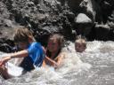 The kids in the Ngare Sero river