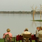 Watching the spectacle of the hippos in the morning