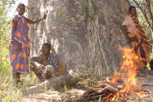 Hadzabe Women Roasting Tubers