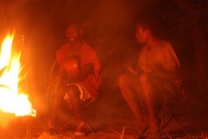 Hadzabe Musician playing a "Zeze"