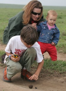 Laurence with a dung beetle