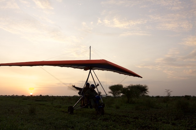 The micro-lite takes off at dawn