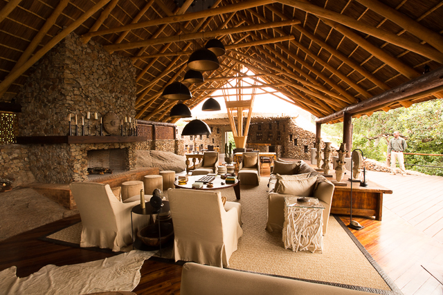 Mwiba Lodge lounge area