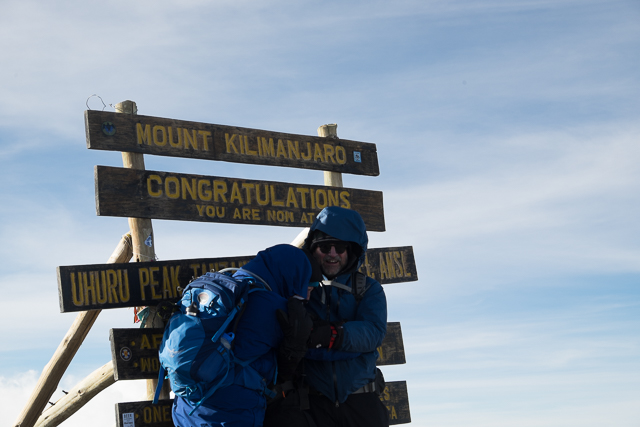 The climbers arrive at the summit