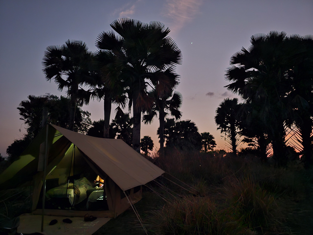 Our tent at dusk