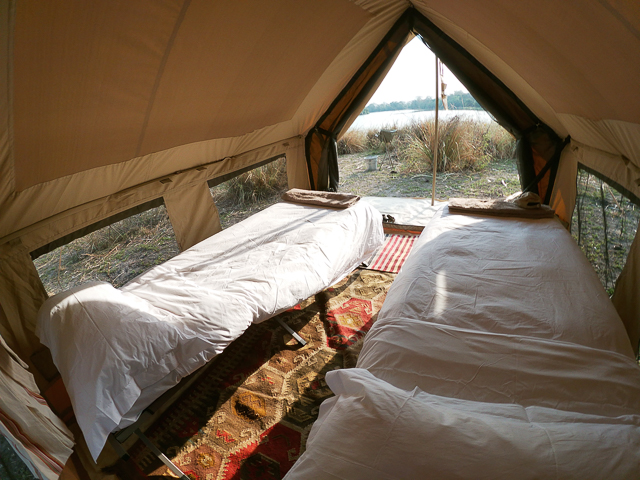 Accommodation tent interior